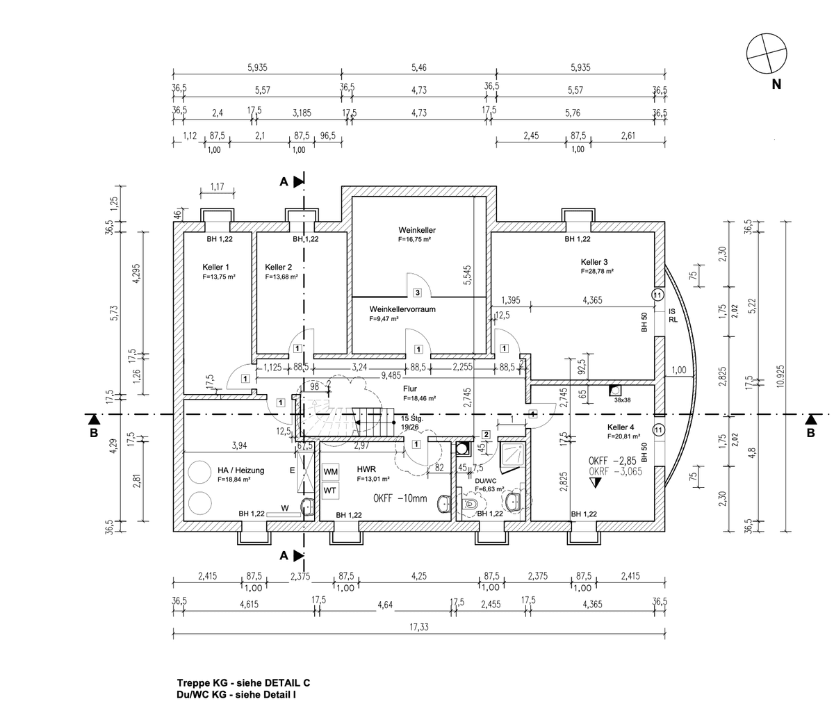 Grundriss Erdgeschoss mit offenem Wohn-, Ess- und Kochbereich